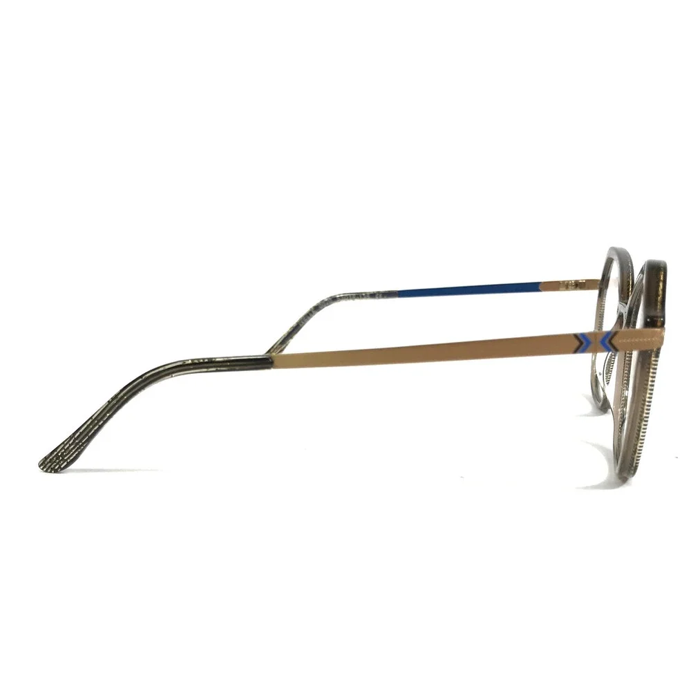 BOZ Eyeglasses Frames IXELLE 0020 Brown Blue Striped Matte Gold 53-18-135